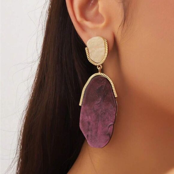 Stone drop earrings M441 - Picture 2 of 5